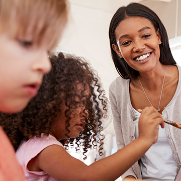 teacher and kids